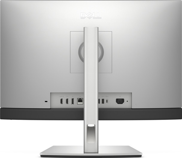 Dell Pro 24 All-In-One Plus QB24250 – Rear chassis view showing port connectivity, cable management, and stand attachment