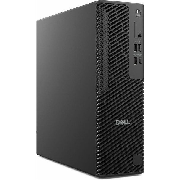 Dell Pro Max Slim FCS1250 Desktop – Front angle view showing slim chassis design, optical drive bay, and power button