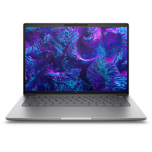 HP ZBook 8 G1i Mobile Workstation – Front view displaying 14 Inch 2.5K 120Hz display screen and Nouvelle Silver chassis