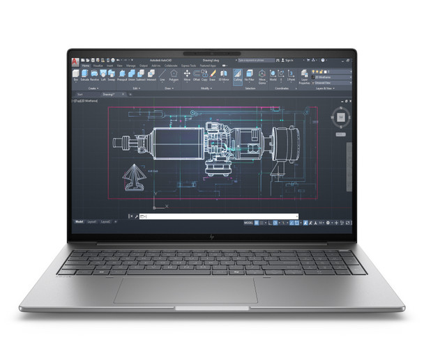 HP ZBook 8 G1i 16 Mobile Workstation – Front view displaying 16 Inch WUXGA anti-glare display screen and Meteor Silver chassis