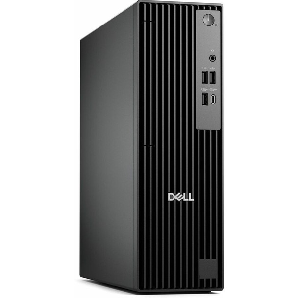 Dell Pro Slim QCS1250 Desktop – Front profile showcasing slim chassis design and front ports