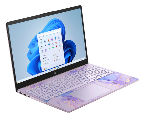 HP 15-fd0636nr 15.6" HD Touchscreen Laptop – Intel N100 Quad-Core, 4GB RAM, 128GB UFS, Win 11 Home – Winter Lavender