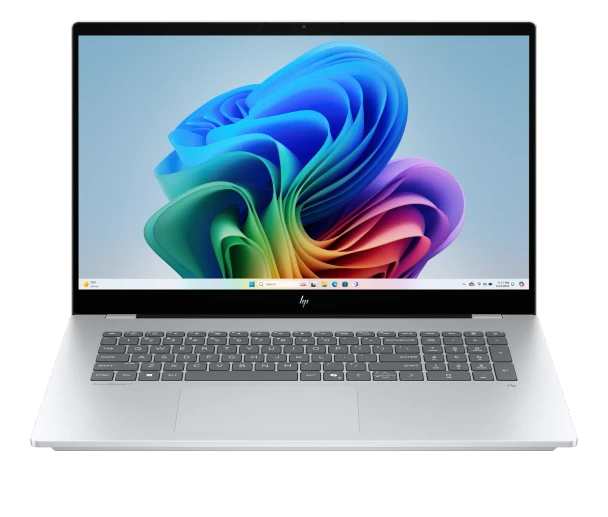 HP OmniBook 7 17T-DC000 Laptop – Front View in Glacier Silver