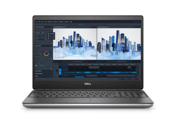 Dell Precision 7560 15.6-inch Mobile Workstation – Front view showing gray chassis and FHD display