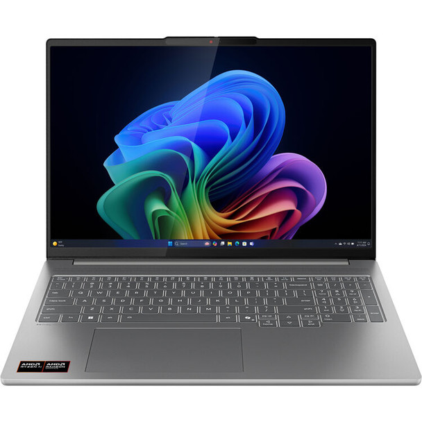 Lenovo IdeaPad Pro 5 16-inch OLED Touch Laptop – Front angle view showing Luna Grey chassis and 2.8K OLED touch display