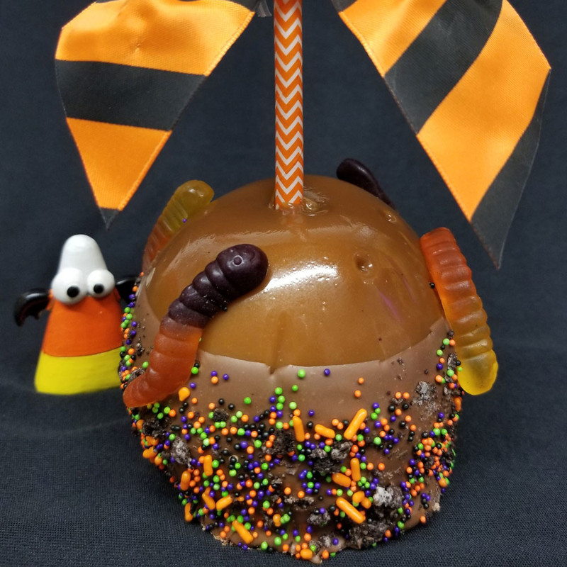Halloween Creepy Crawler Caramel Apple