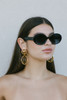 Lele Sadoughi Birdcage Earrings on odel