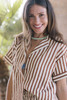 Greylin Graham Stripe Vacation Shirt front close up