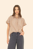 Xirena Brie Toffee Stripe Top front