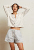 Perfect White Tee Riley Woven Stripe Short front