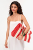Clare V Summer Simple Tote Cream/Poppy folded over