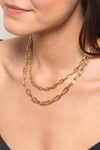 Adina Reyter 5.3mm 16' Italian Chain Link Necklace on model with another chain