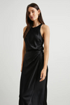 Rails Navi Sleeveless High Neck Midi Dress front view