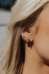 Adina Reyter Round Lab Grown Diamond Drop Post on ear