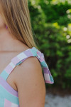 Hunter Bell Jessica Stripe Tie Shoulder Dress strap detail