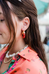 Lizzie Fortunato Organic Hoops In Persimmon on ear