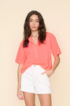 Xirena Ansel Short Sleeve Button-down Top front