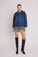 Berenice Veronica Denim Jacket w/ Studs full body