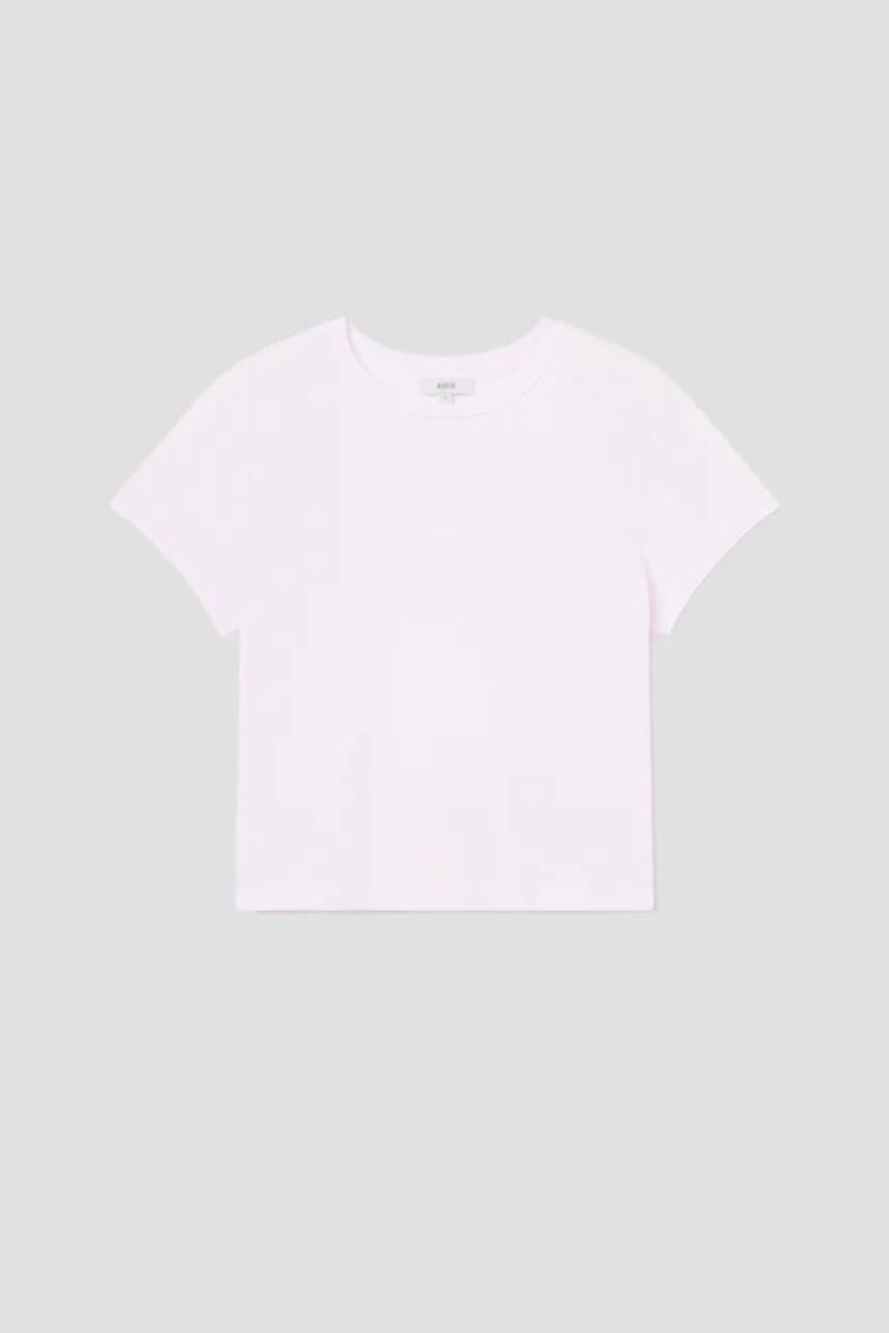 Agolde Adine Shrunken Tee in Rosewater by itself