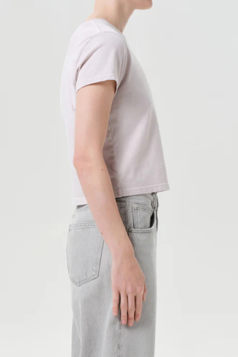 Agolde Adine Shrunken Tee in Rosewater side
