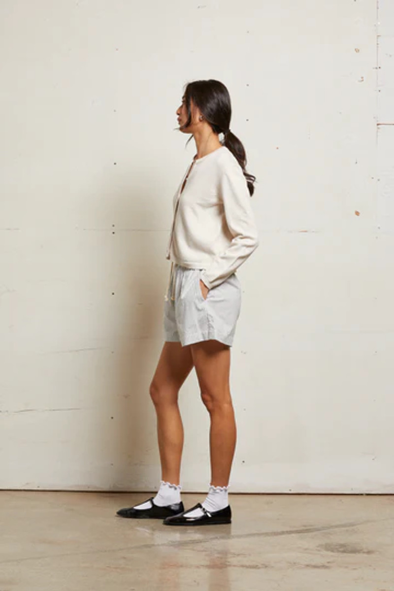 Perfect White Tee Riley Woven Stripe Short side
