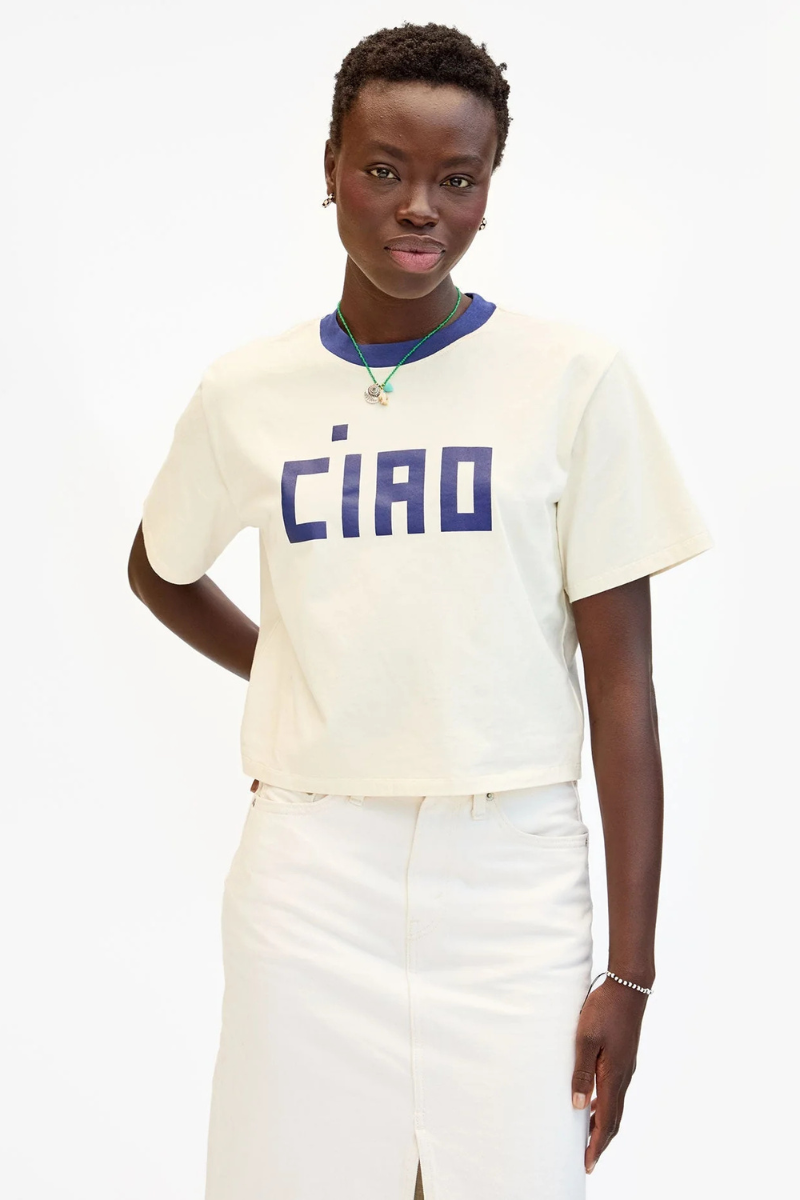 Clare V Le Carre Ciao Tee front, S