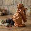 Baba Yaga Statue with a natural wood finish at our witchcraft supply store