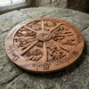 Large wheel of the year wall plaque home wiccan pagan witchcraft decor on stone wall witch store supplies and gifts