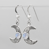 Horned moon earrings, Wiccan and pagan jewelry