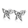 Butterfly pentagram earrings: .925 sterling silver stud earrings with an interwoven Celtic knot butterfly design