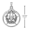 Wiccan amulet :  Moon Pentacle Witchcraft Necklace | .925 Sterling Silver Pentagram Jewelry