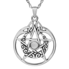 Wiccan amulet :  Moon Pentacle Witchcraft Necklace | .925 Sterling Silver Pentagram Jewelry