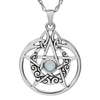 Sterling Silver Crescent Moon Pentacle Pendant Pagan Jewelry