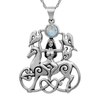 Sterling Silver Rhiannon Pendant with Rainbow Moonstone