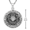 Sterling Silver Moon Pentacle Pendant with White Moonstone