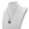Pagan Jewelry : Sterling Silver Moon Pentacle Pentagram Pendant Necklace Rainbow Moonstone