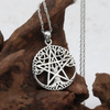 Wiccan amulet : Celtic Pagan Jewelry | Tree Pentacle Pendant | Druid, Wiccan, viking and Celtic Pagan Necklace | .925 Sterling Silver Jewelry