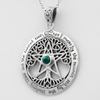 Sterling Silver Large Tree Pentacle Necklace Traditional Wiccan Jewelry