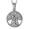 Wiccan Store & Pagan Jewelry : Silver Tree Pentacle Pendant Necklace