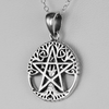 Wiccan Store & Pagan Jewelry : Silver Pentagram Tree Pentacle Necklace