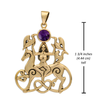 Bronze Rhiannon Pendant with Amethyst