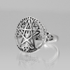 Tree Pentacle Pentagram Ring Sterling Silver Wiccan Jewelry