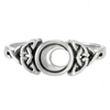 Sterling Silver Moon Goddess Triquetra Witch Ring