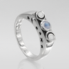 Embrace the magic of the Triple Goddess with this enchanting Sterling Silver Moonstone Ring, a stunning piece of Witchcraft jewelry perfect for Wiccan and Pagan practices.