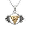 Third Eye Chakra pendant in sterling silver featuring a triangular 14k gold vermeil Ajna symbol