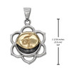 Sacral Chakra pendant crafted in high-quality sterling silver with a textured, oxidized background