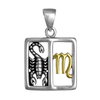 Scorpio Scorpion Zodiac Sign Pendant Sterling Silver Gold Plated