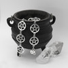 Sterling Silver Pentacle Link Bracelet Wiccan Pentagram Jewelry