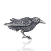 Sterling Silver Raven Brooch | Corvid Pin | Crow Animal Familiar | Bird Totem Jewelry