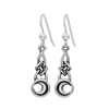 Celtic Moon Earrings - Sterling Silver Pagan Dangle Jewelry